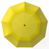 A head on canopy shot of the yellow compact windproof automatic best selling umbrella