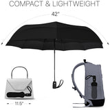 Windproof Travel Umbrella - Compact, Automatic, Black-Repel Umbrella