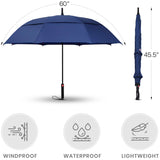 Windproof Oversized Golf Umbrella - Navy Blue-Repel Umbrella